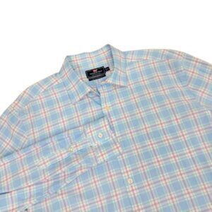 Vineyard Vines Mens Performance Classic Fit Murray Shirt Size XL Plaid Blue/Pink
